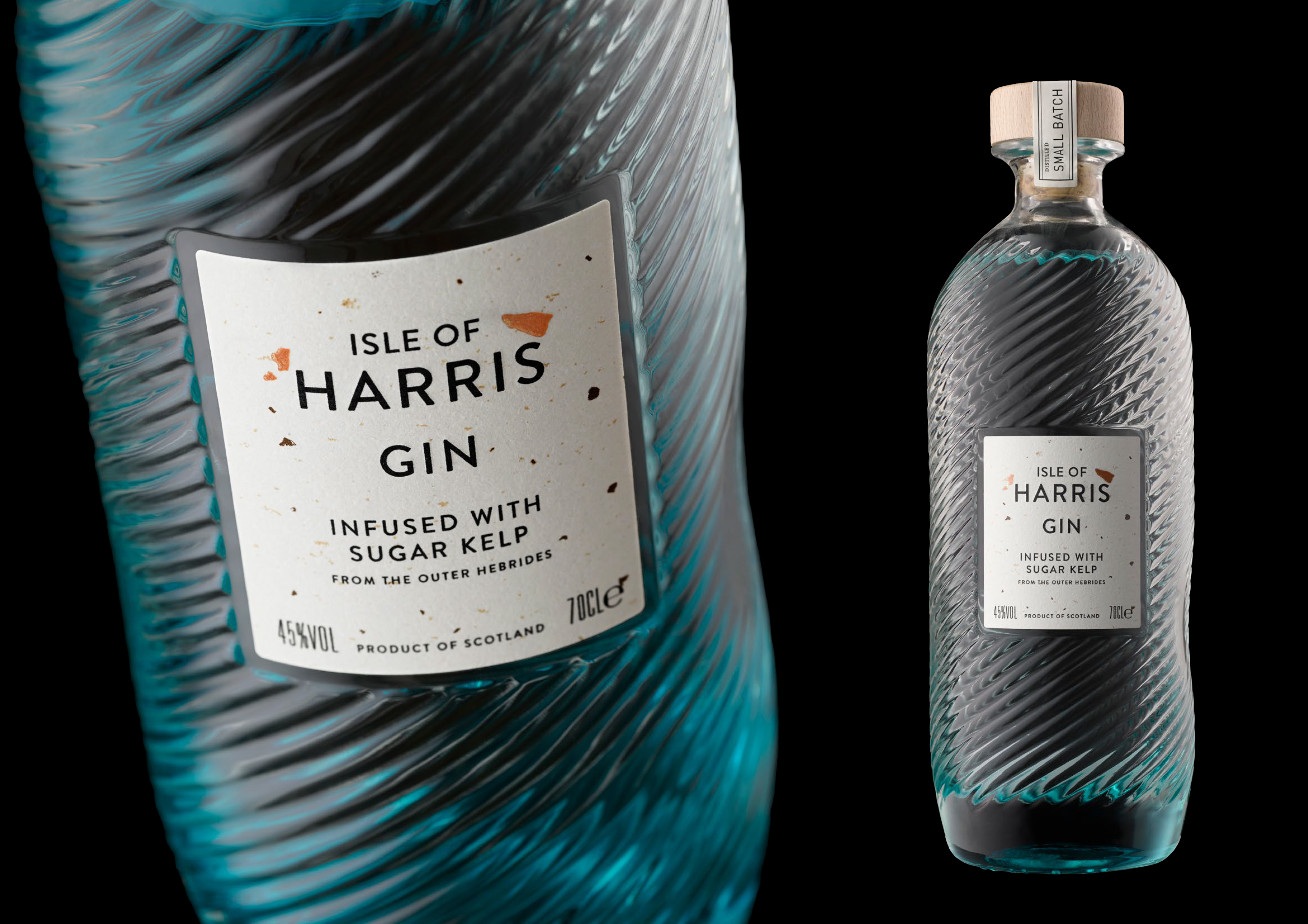 Isle of Harris Gin — rippled glass bottle